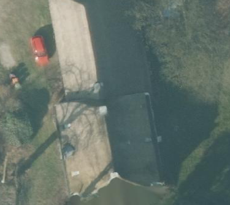 True ortho Luchtfoto op daksegment ingezoomd