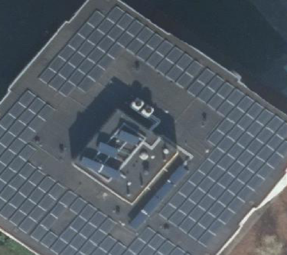 True ortho Luchtfoto op daksegment ingezoomd