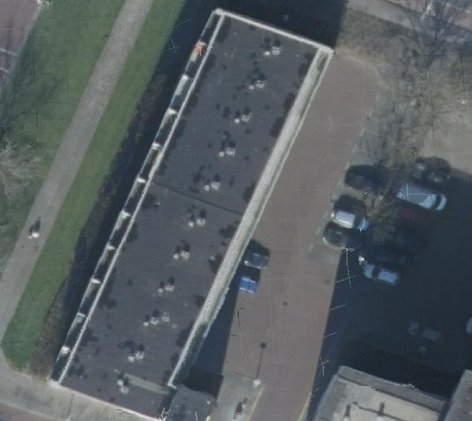 True ortho Luchtfoto op daksegment