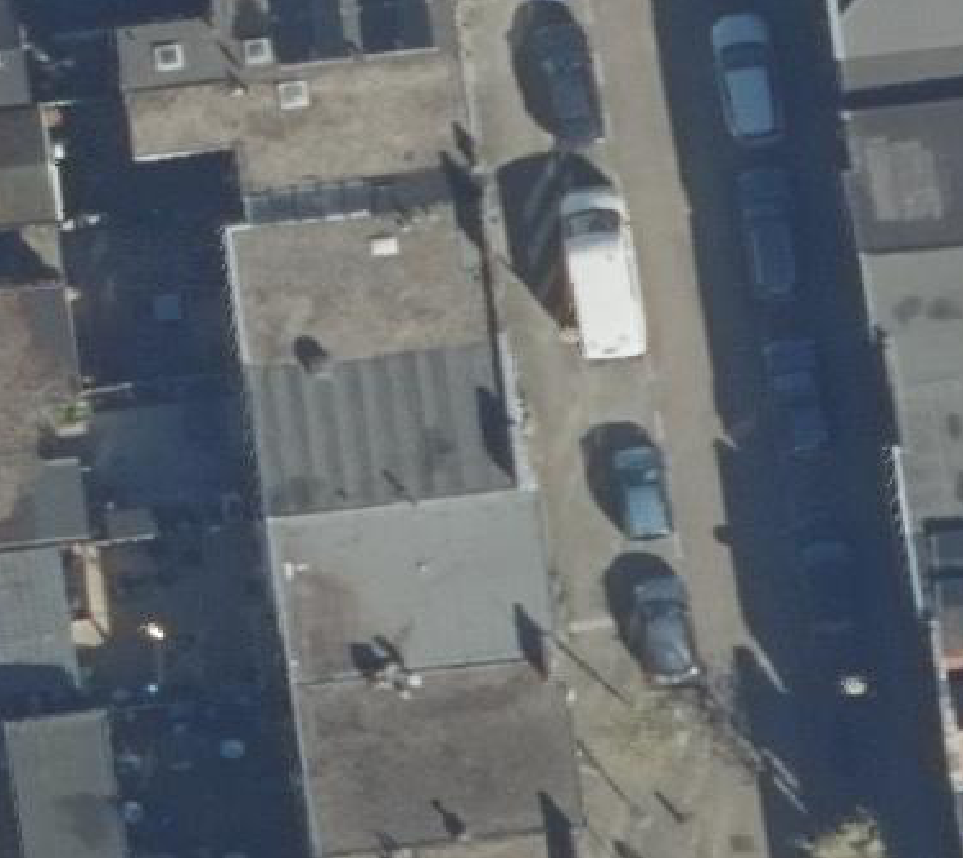 True ortho Luchtfoto op daksegment ingezoomd