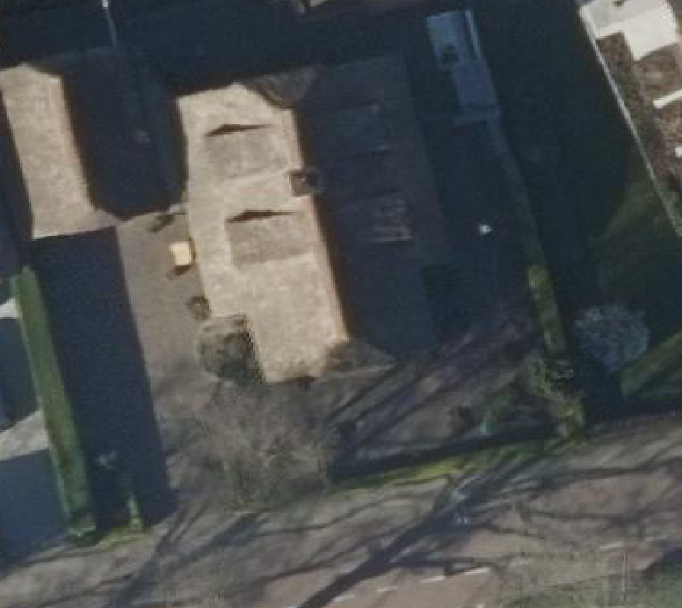 True ortho Luchtfoto op daksegment ingezoomd