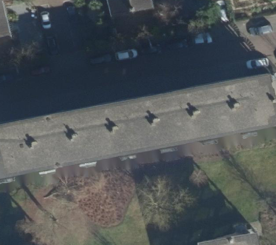 True ortho Luchtfoto op daksegment