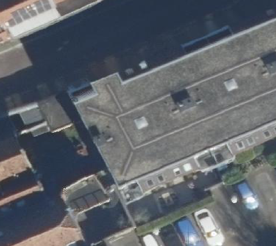 True ortho Luchtfoto op daksegment ingezoomd