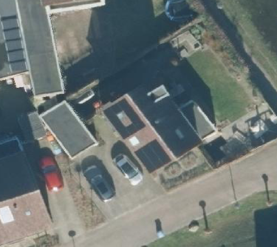 True ortho luchtfoto van Enschede met zicht op woning