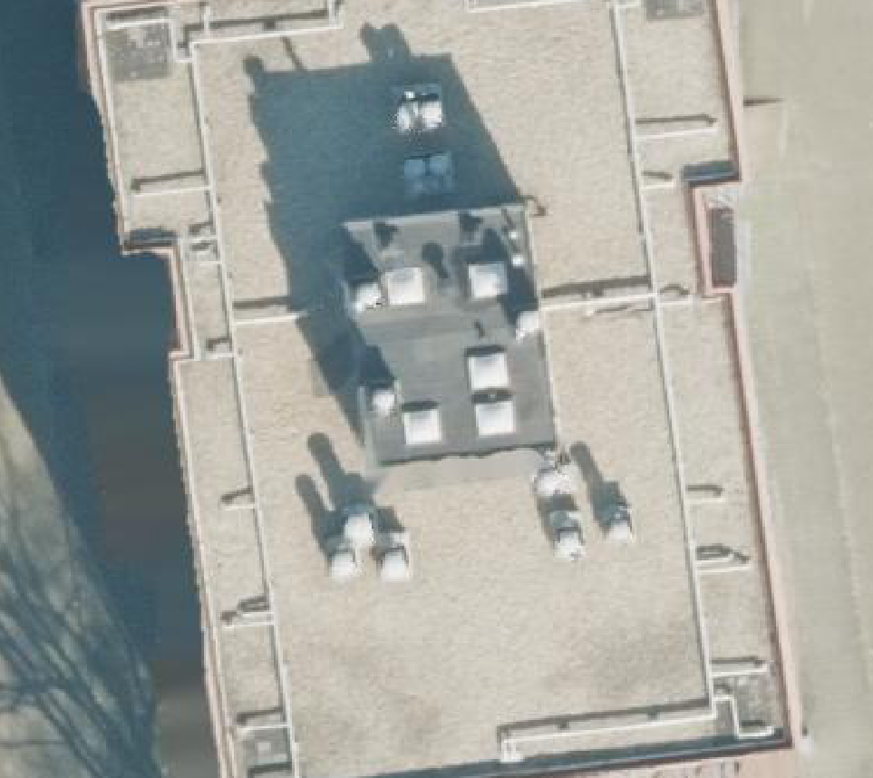 True ortho Luchtfoto op daksegment ingezoomd