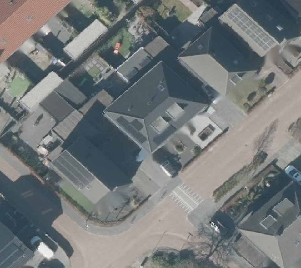 True ortho Luchtfoto op daksegment