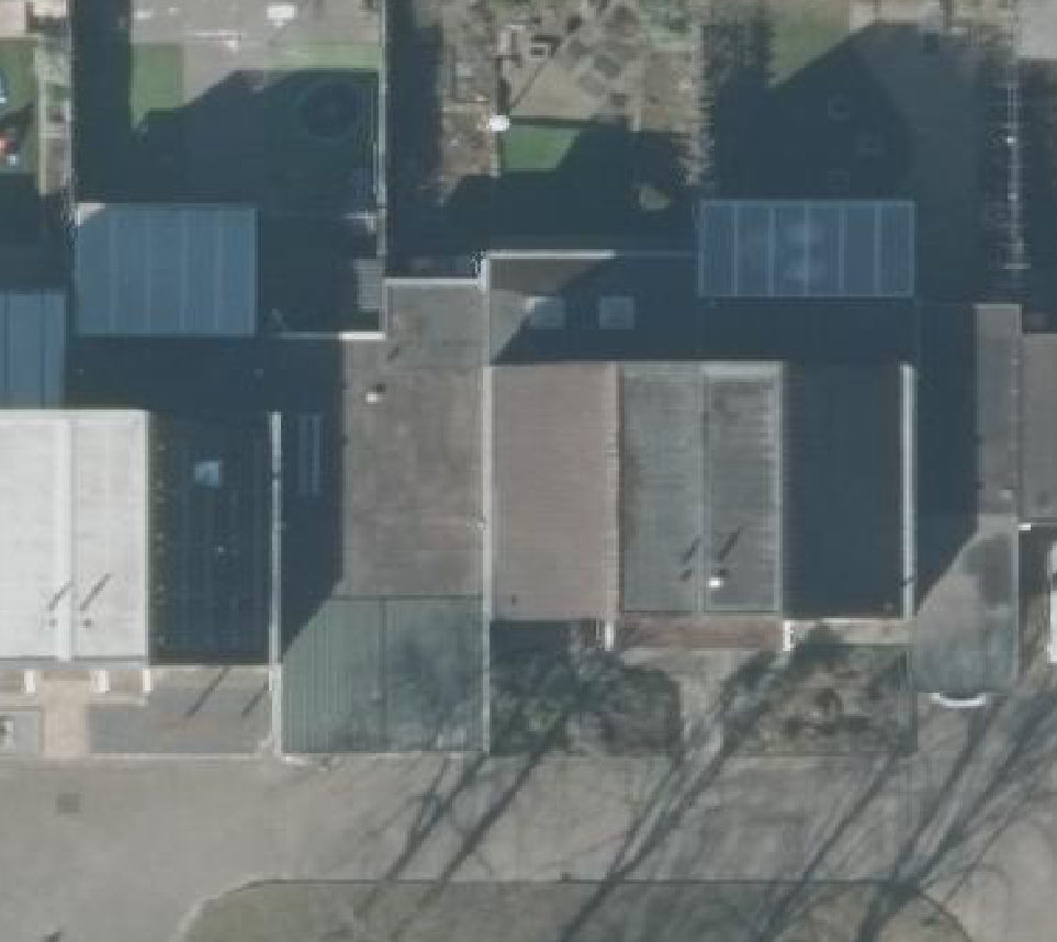 True ortho Luchtfoto op daksegment ingezoomd