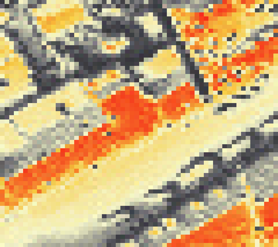 PV-irradiatie op daksegment ingezoomd met intensiteitsverdeling van zonlicht