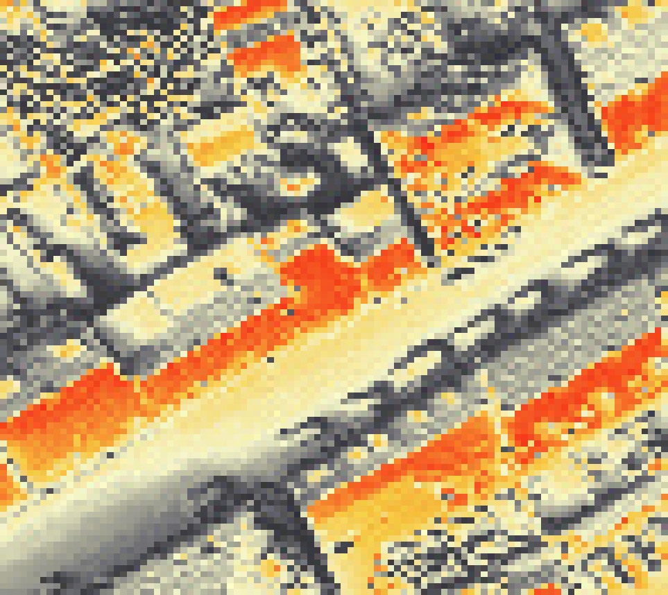 PV-irradiatie op daksegment met intensiteitsverdeling van zonlicht