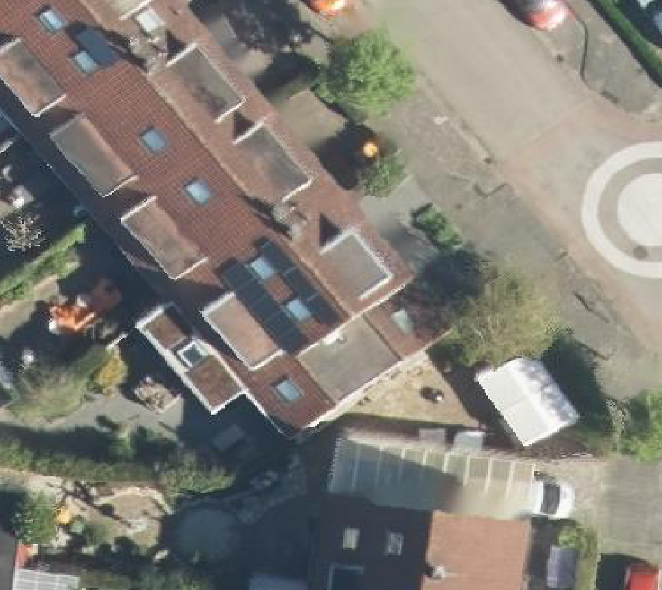 True ortho luchtfoto van Wijk bij Duurstede met zicht op woning