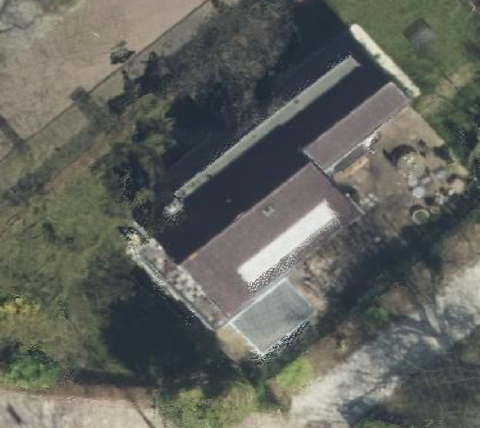 True ortho Luchtfoto op daksegment ingezoomd
