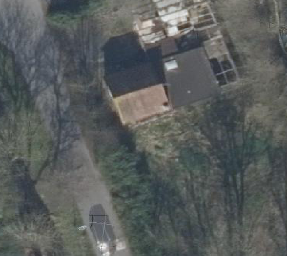 True ortho Luchtfoto op daksegment ingezoomd