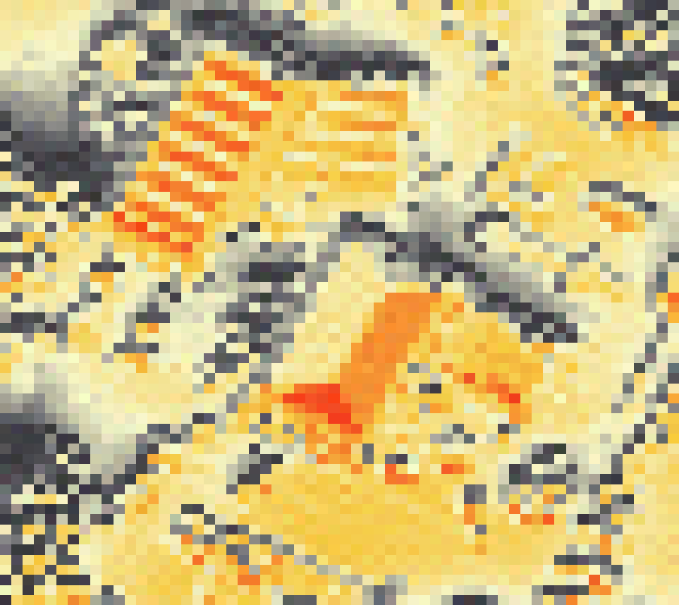 PV-irradiatie op daksegment ingezoomd met intensiteitsverdeling van zonlicht