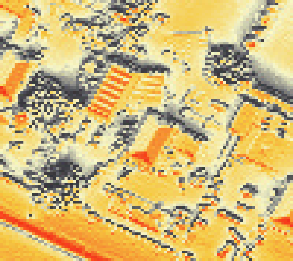 PV-irradiatie op daksegment met intensiteitsverdeling van zonlicht