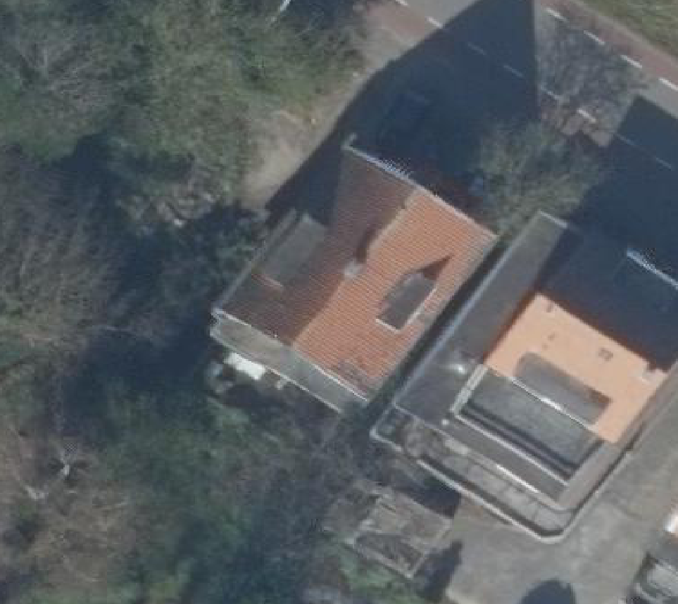 True ortho luchtfoto van Badhoevedorp met zicht op woning