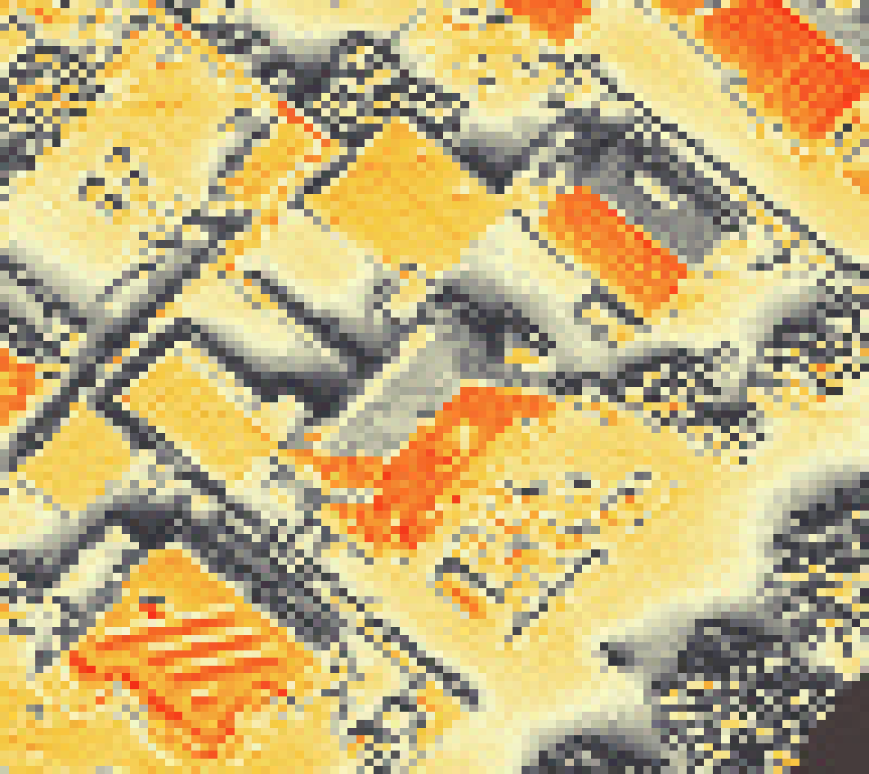 PV-irradiatie op daksegment met intensiteitsverdeling van zonlicht