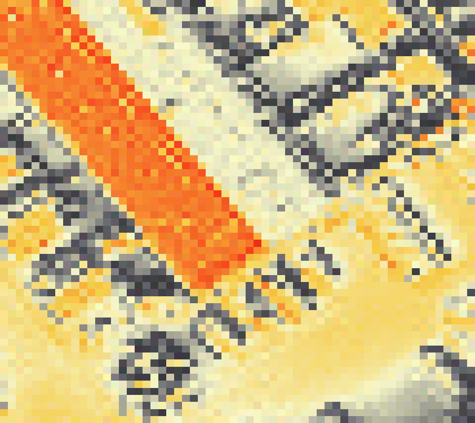 PV-irradiatie op daksegment ingezoomd met intensiteitsverdeling van zonlicht