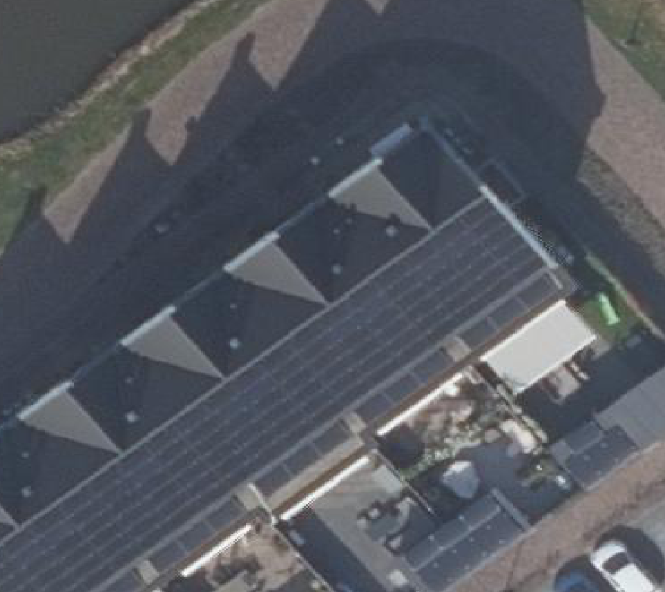True ortho luchtfoto van Almere met zicht op woning