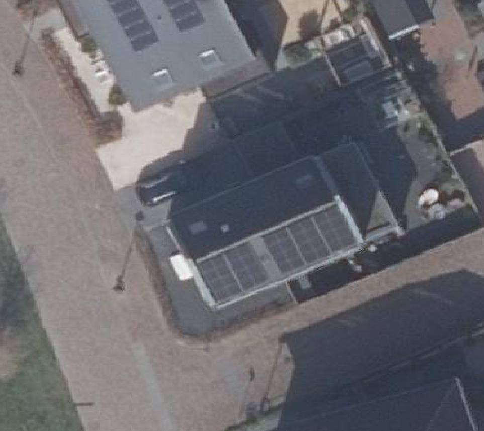 True ortho luchtfoto van Almere met zicht op woning