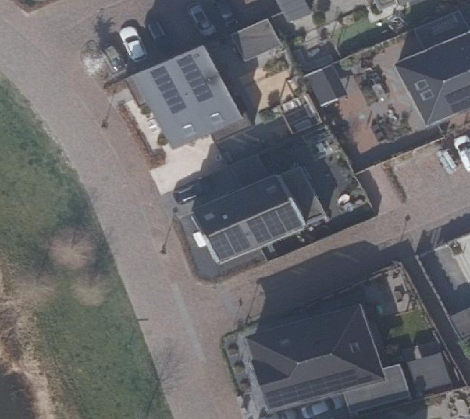 True ortho Luchtfoto op daksegment