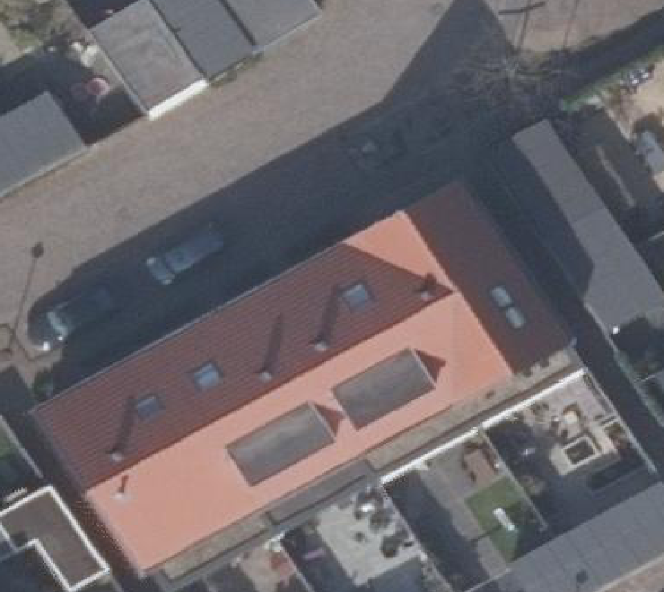 True ortho luchtfoto van Almere met zicht op woning