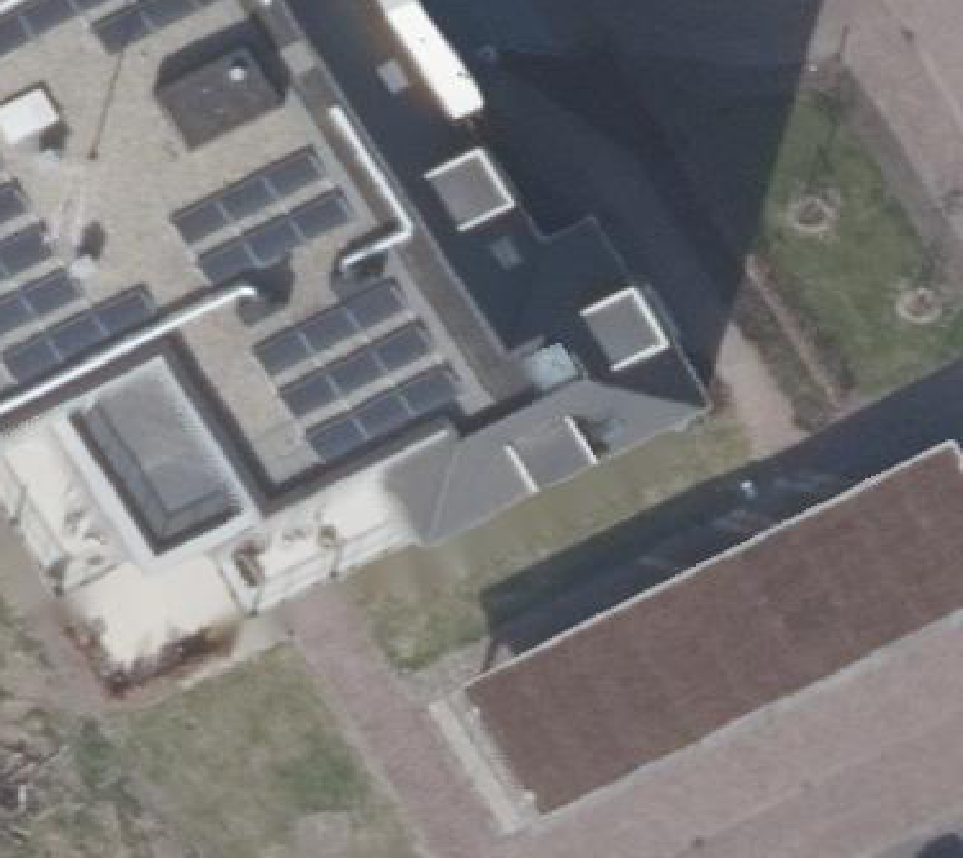 True ortho luchtfoto van Almere met zicht op woning