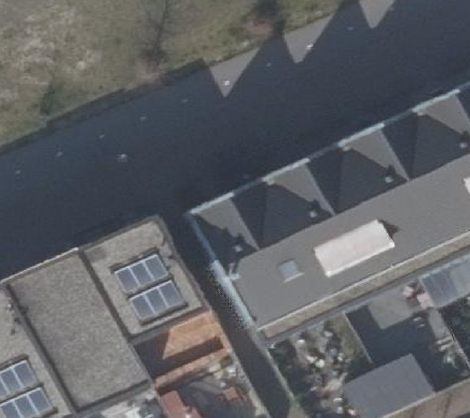 True ortho luchtfoto van Almere met zicht op woning