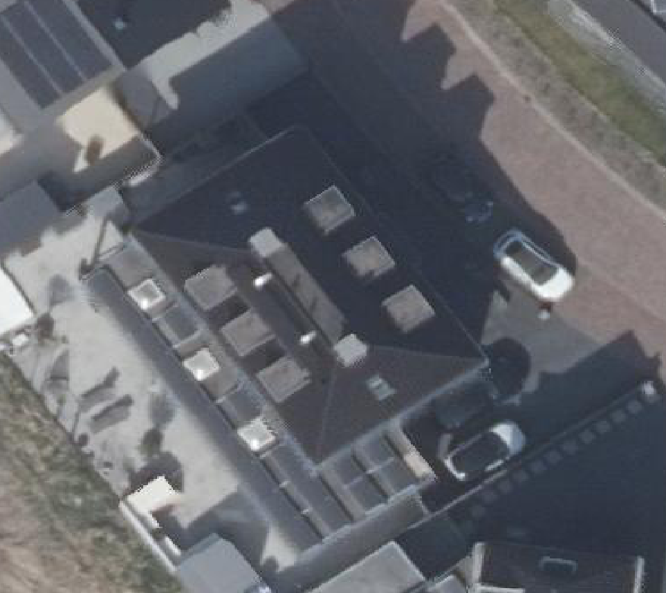 True ortho luchtfoto van Almere met zicht op woning