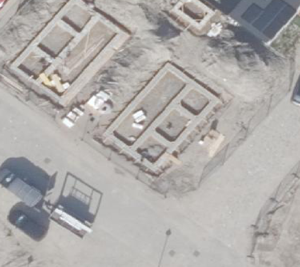 True ortho Luchtfoto op daksegment ingezoomd