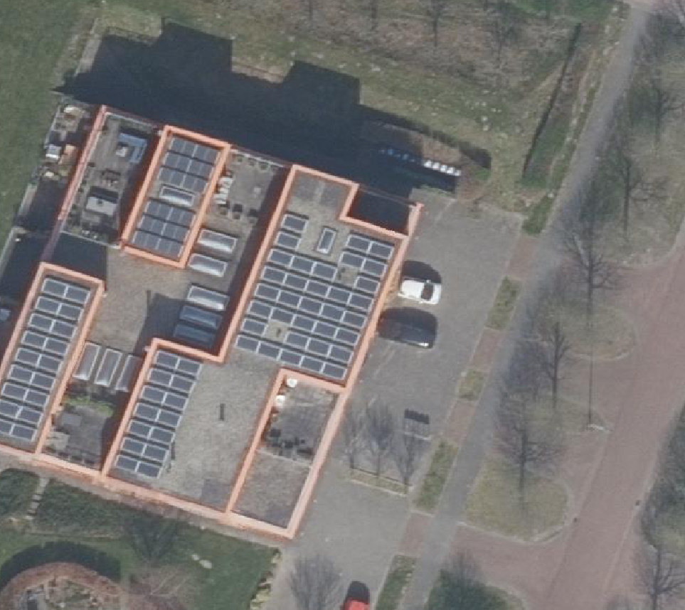 True ortho Luchtfoto op daksegment