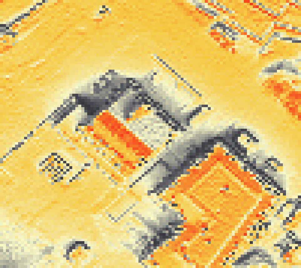 PV-irradiatie op daksegment met intensiteitsverdeling van zonlicht