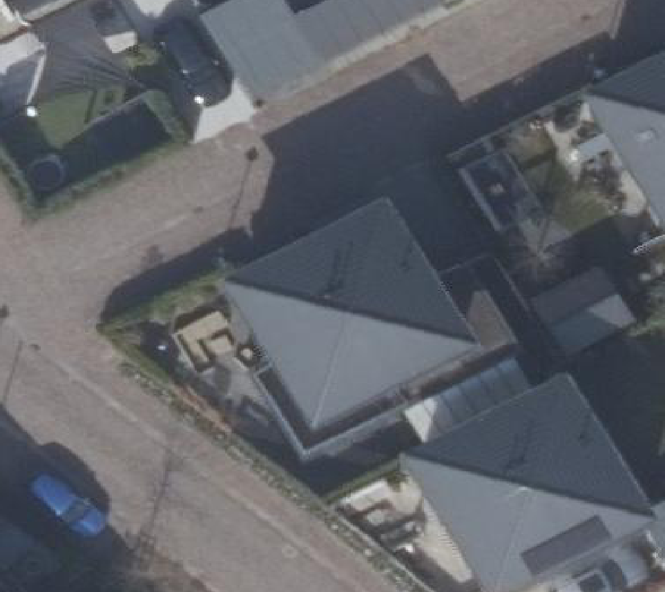 True ortho luchtfoto van Almere met zicht op woning