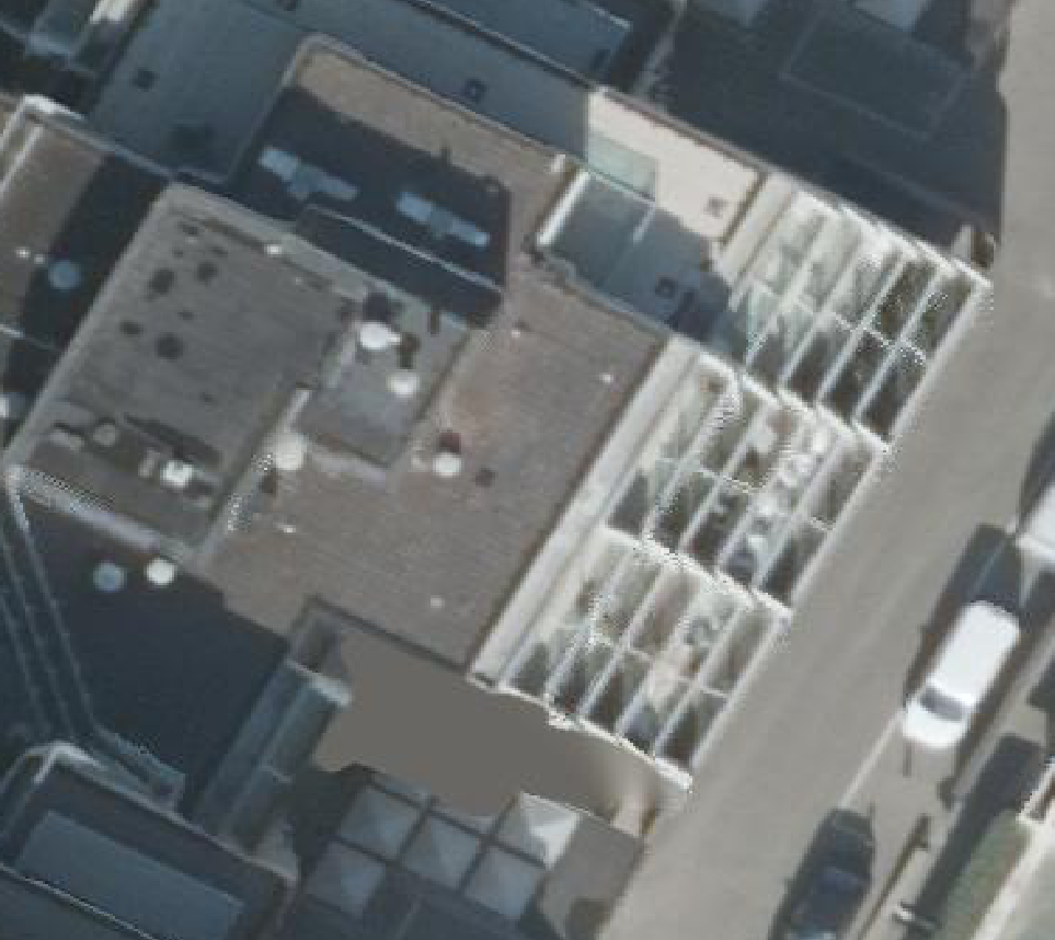 True ortho Luchtfoto op daksegment ingezoomd
