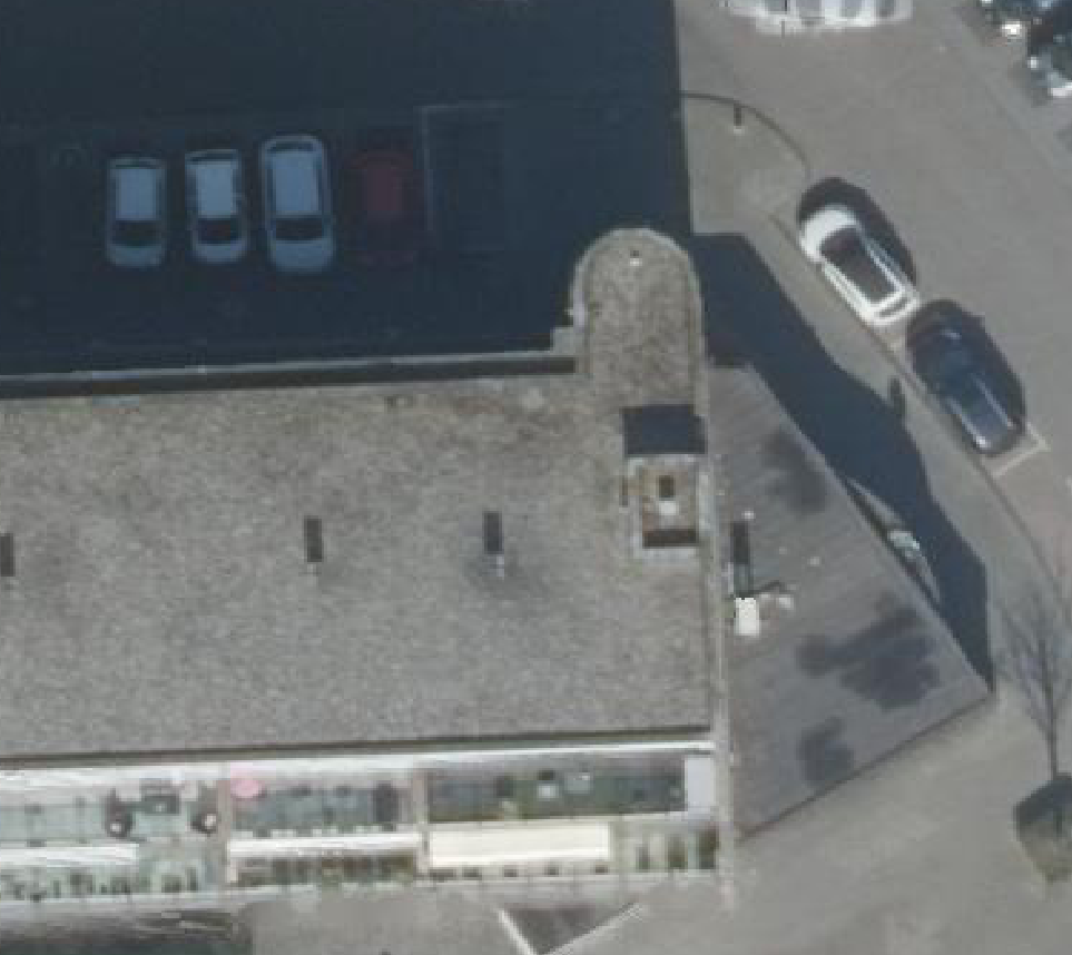 True ortho Luchtfoto op daksegment ingezoomd