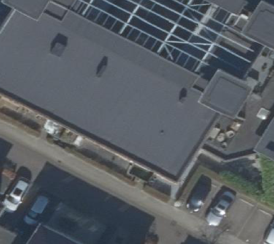 True ortho Luchtfoto op daksegment ingezoomd