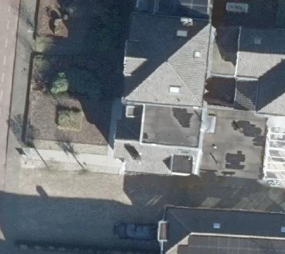 True ortho Luchtfoto op daksegment ingezoomd