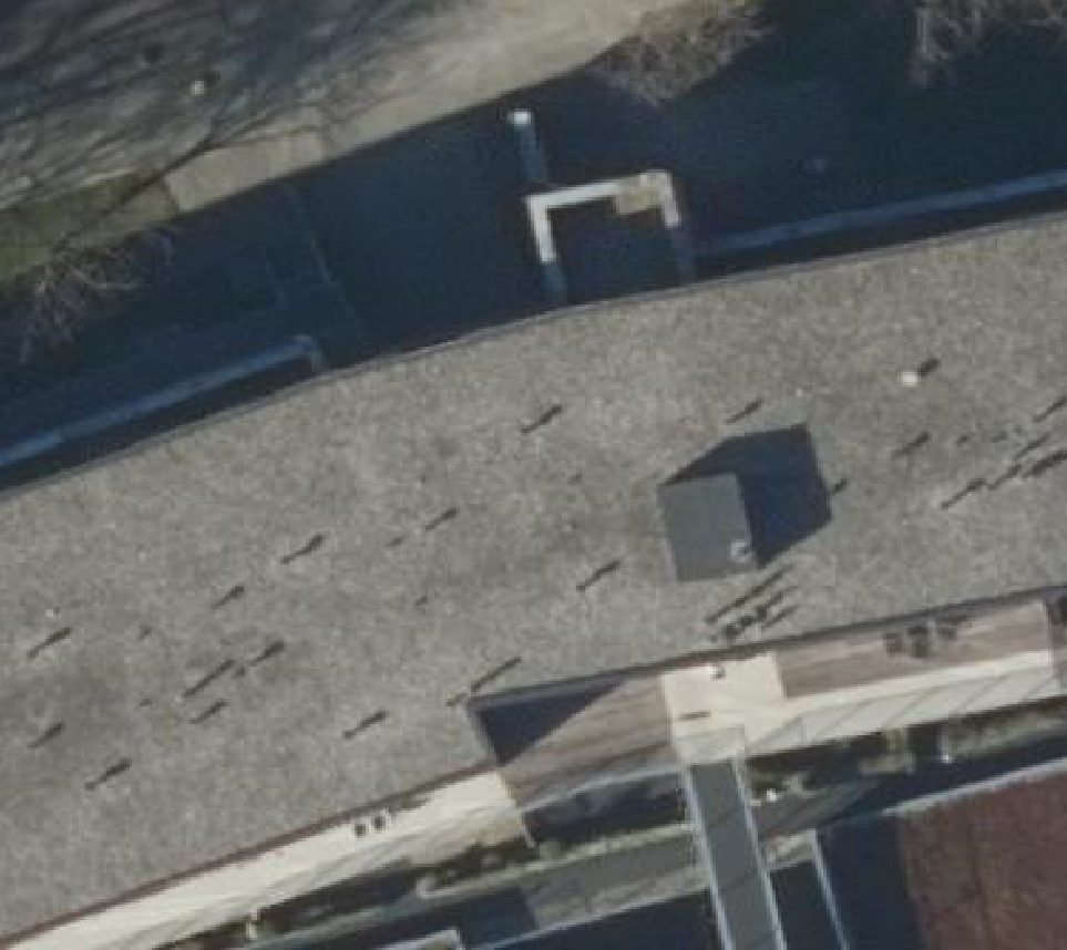 True ortho Luchtfoto op daksegment ingezoomd