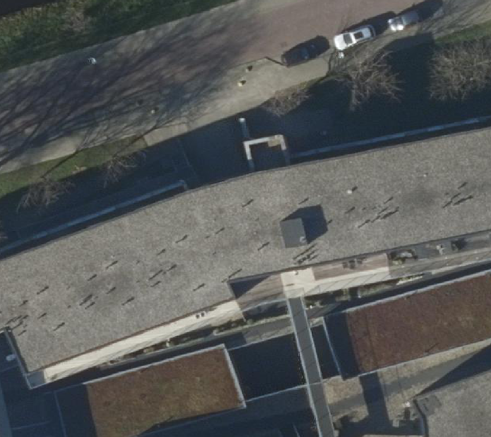 True ortho Luchtfoto op daksegment