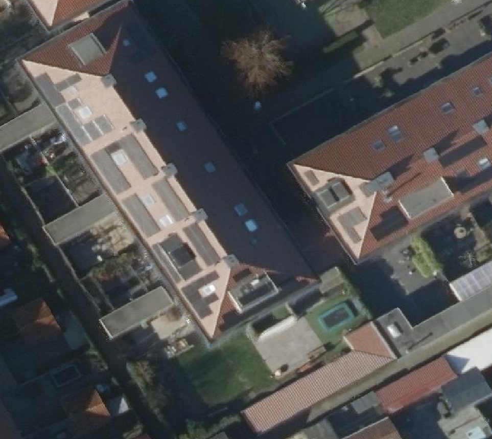 True ortho Luchtfoto op daksegment