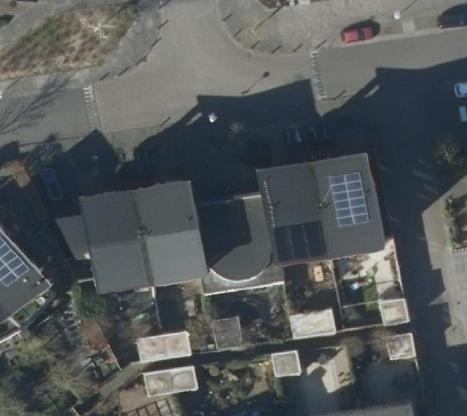 True ortho Luchtfoto op daksegment