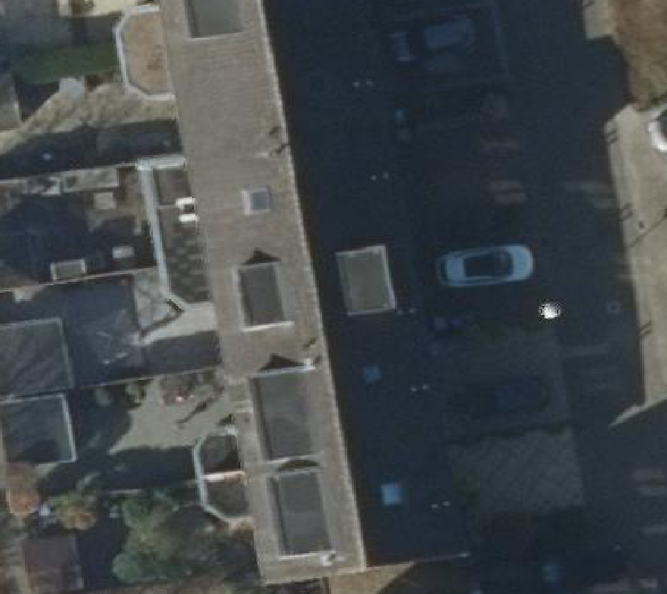 True ortho Luchtfoto op daksegment ingezoomd
