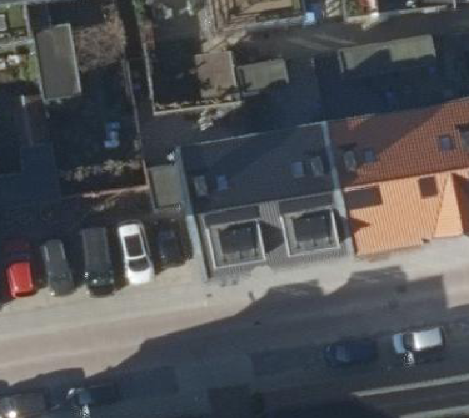 True ortho Luchtfoto op daksegment ingezoomd