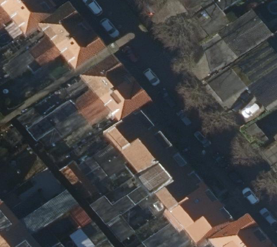 True ortho Luchtfoto op daksegment