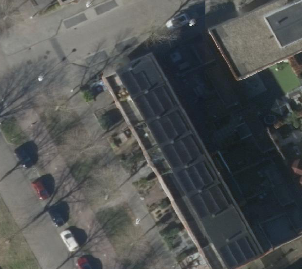 True ortho Luchtfoto op daksegment
