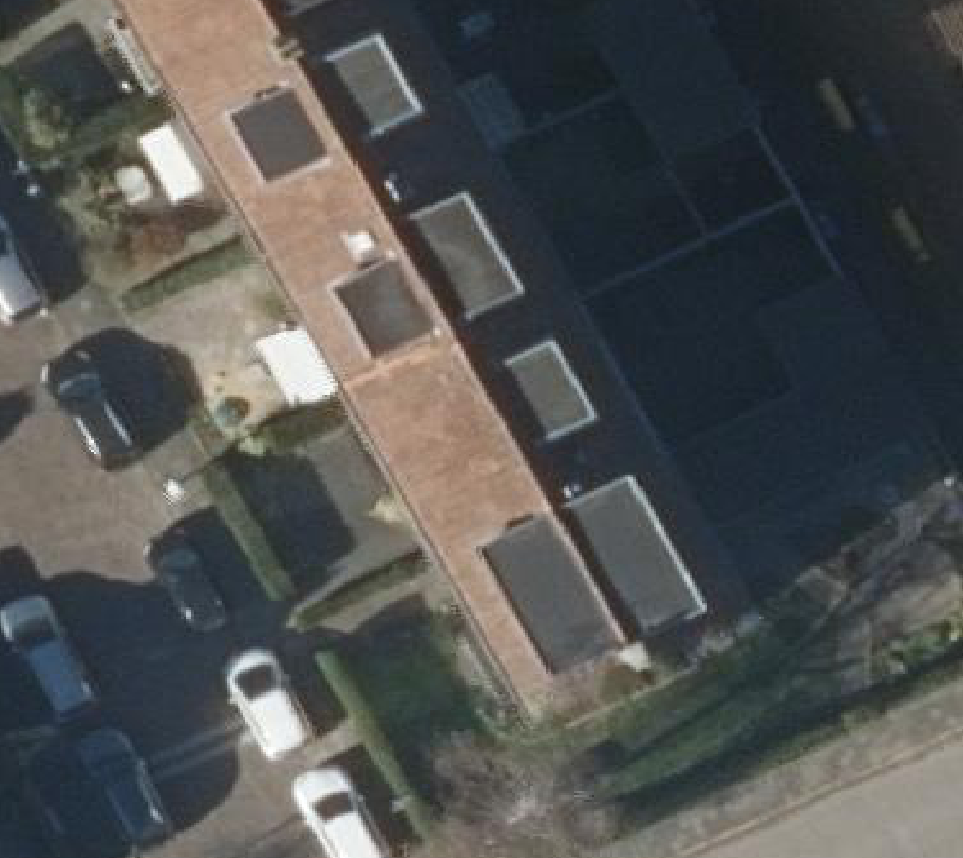 True ortho luchtfoto van Woerden met zicht op woning