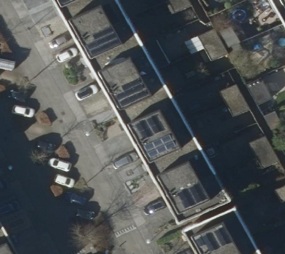 True ortho Luchtfoto op daksegment