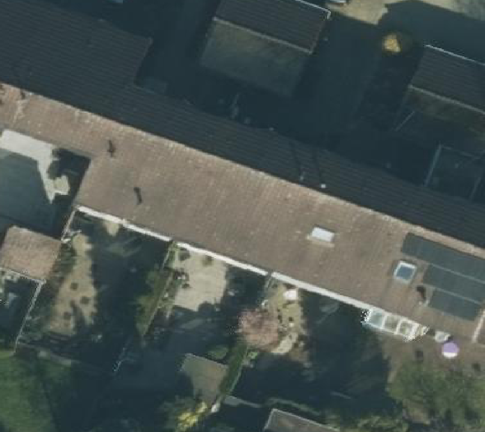 True ortho luchtfoto van Huissen met zicht op woning