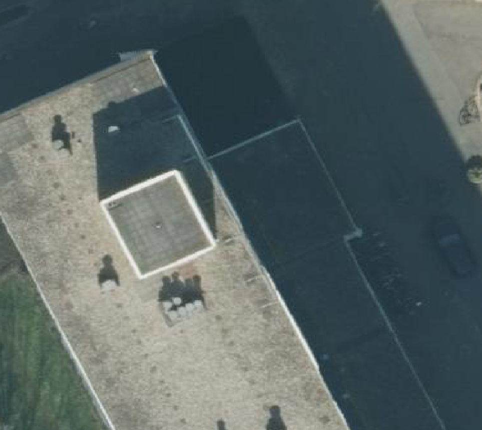 True ortho Luchtfoto op daksegment ingezoomd
