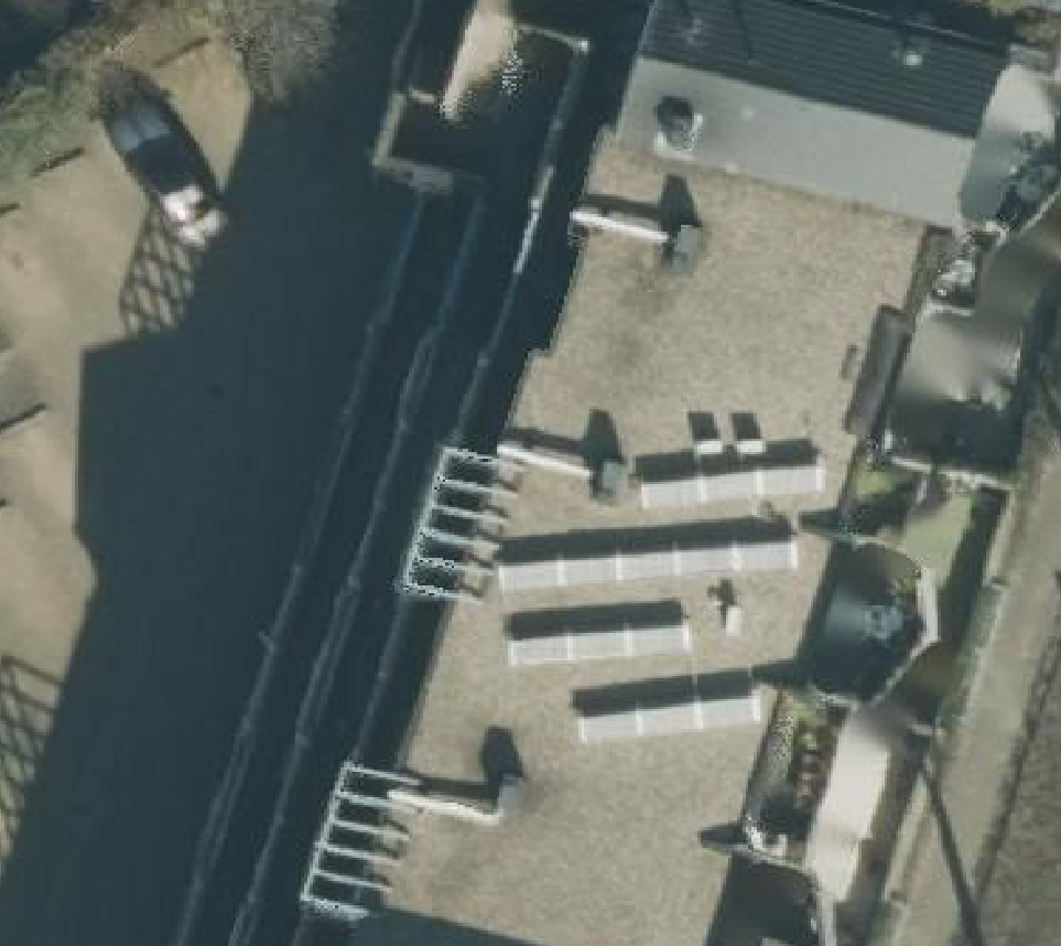 True ortho luchtfoto van Huissen met zicht op woning