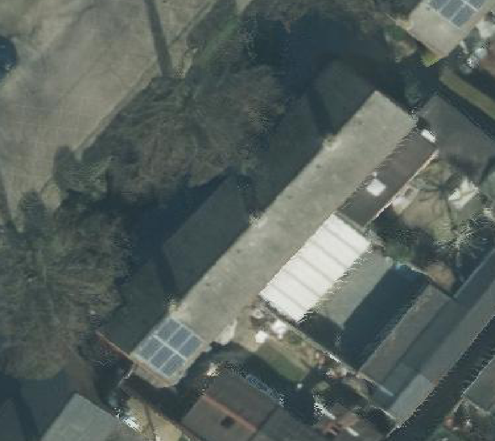 True ortho luchtfoto van Huissen met zicht op woning